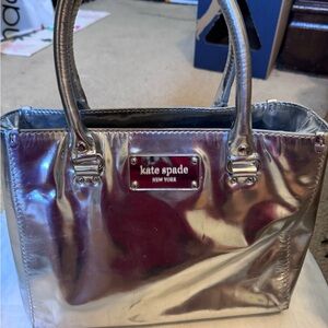 Kate Spade Silver Metallic Tote